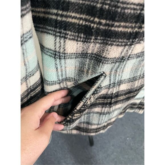 New York & Company Plaid Zip Up Peacoat Jacket Size Large - Picture 3 of 9